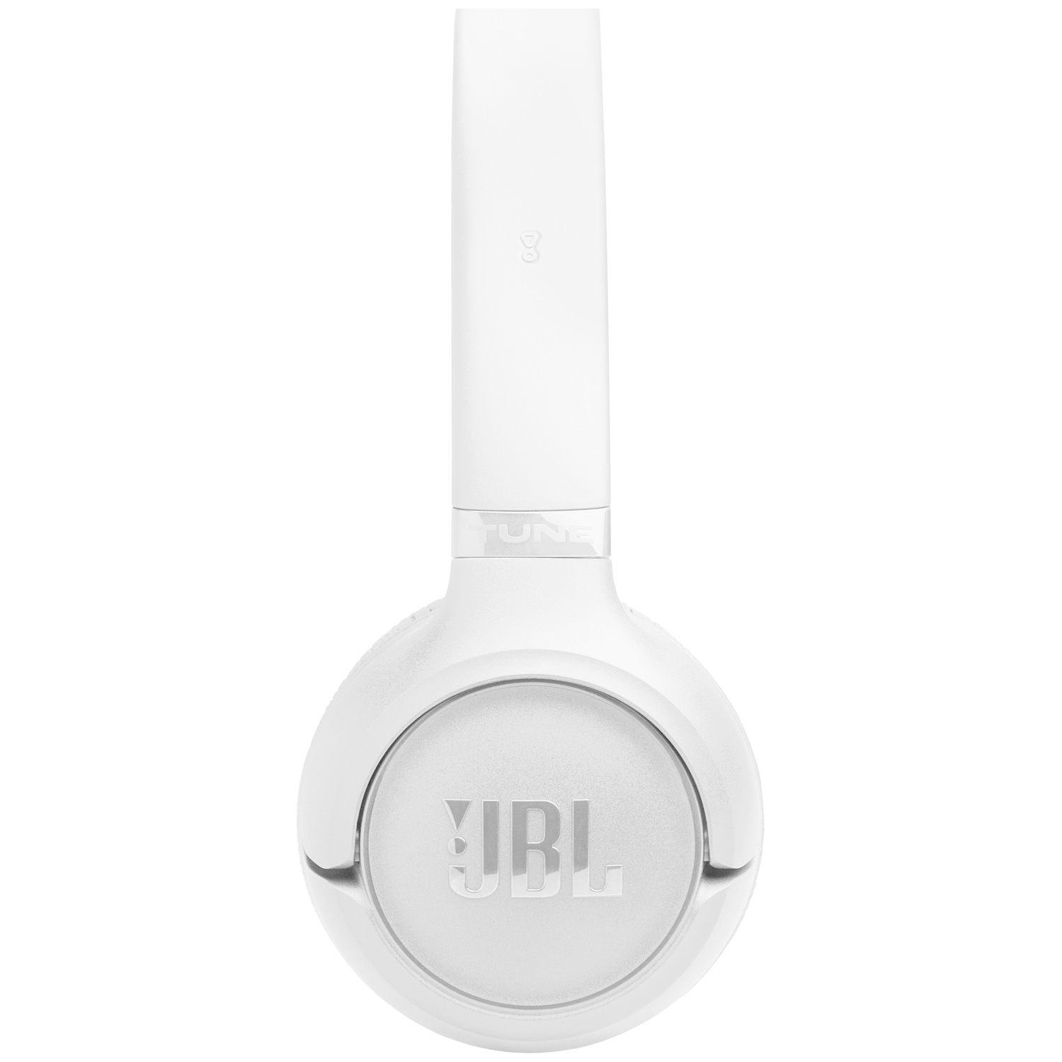 A white JBL Tune 770NC headphone is displayed. The brand name JBL is visible on the ear cup. The background is white.