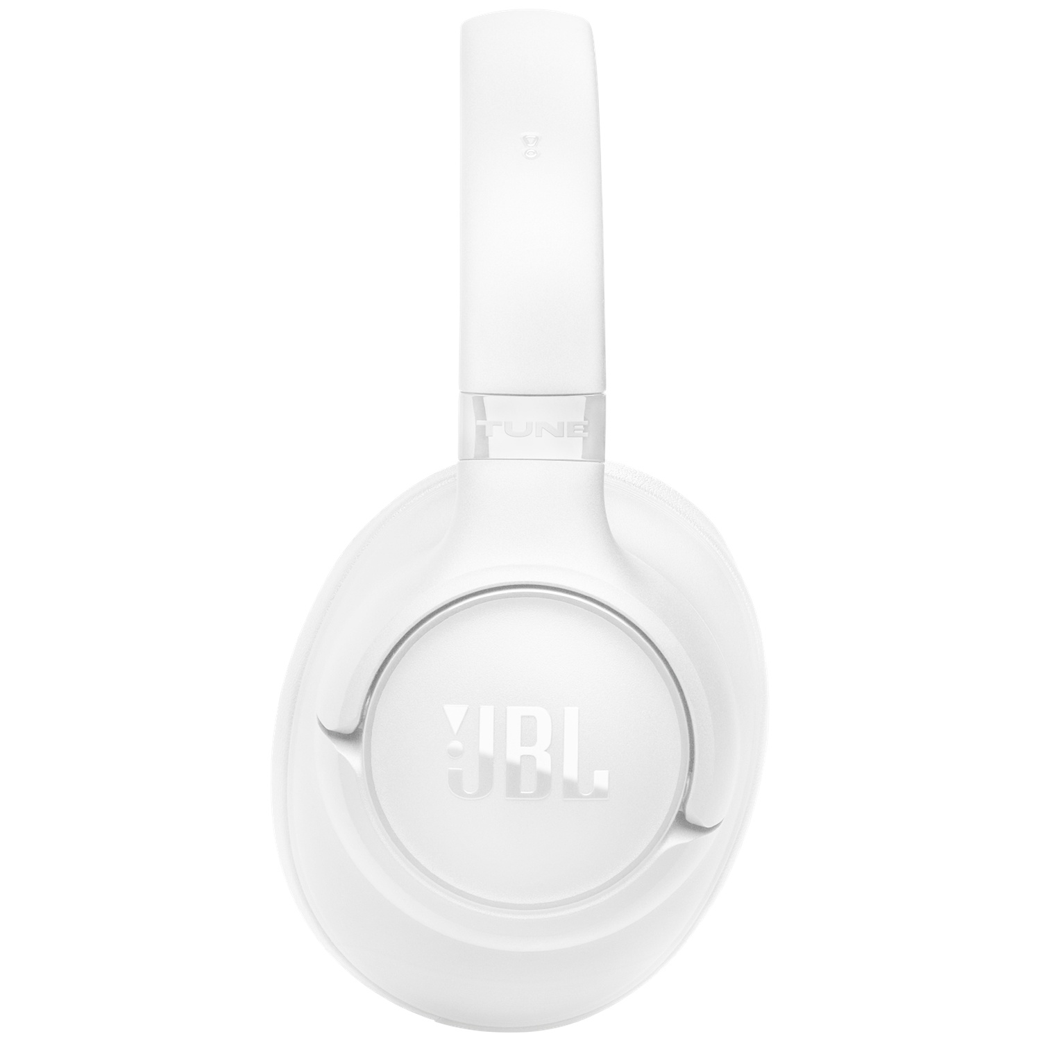 Witte JBL Tune 760NC-koptelefoon. Ze worden getoond tegen een witte achtergrond. Het JBL-logo is zichtbaar.