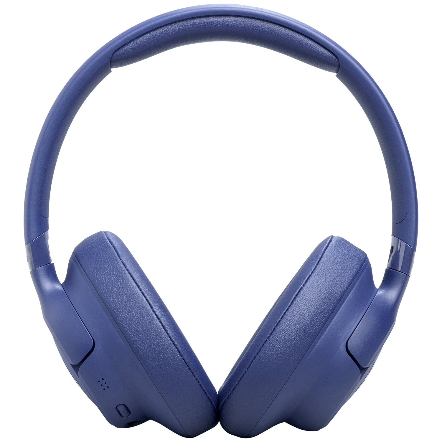 Casque circum-auriculaire bleu sur fond blanc. Le casque a un arceau et des oreillettes rembourrés. La marque n'est pas visible.