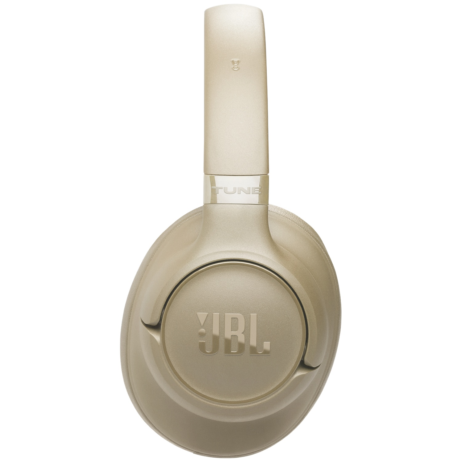 Gouden JBL Tune 760NC koptelefoon op witte achtergrond. De koptelefoon is gecentreerd en scherp.