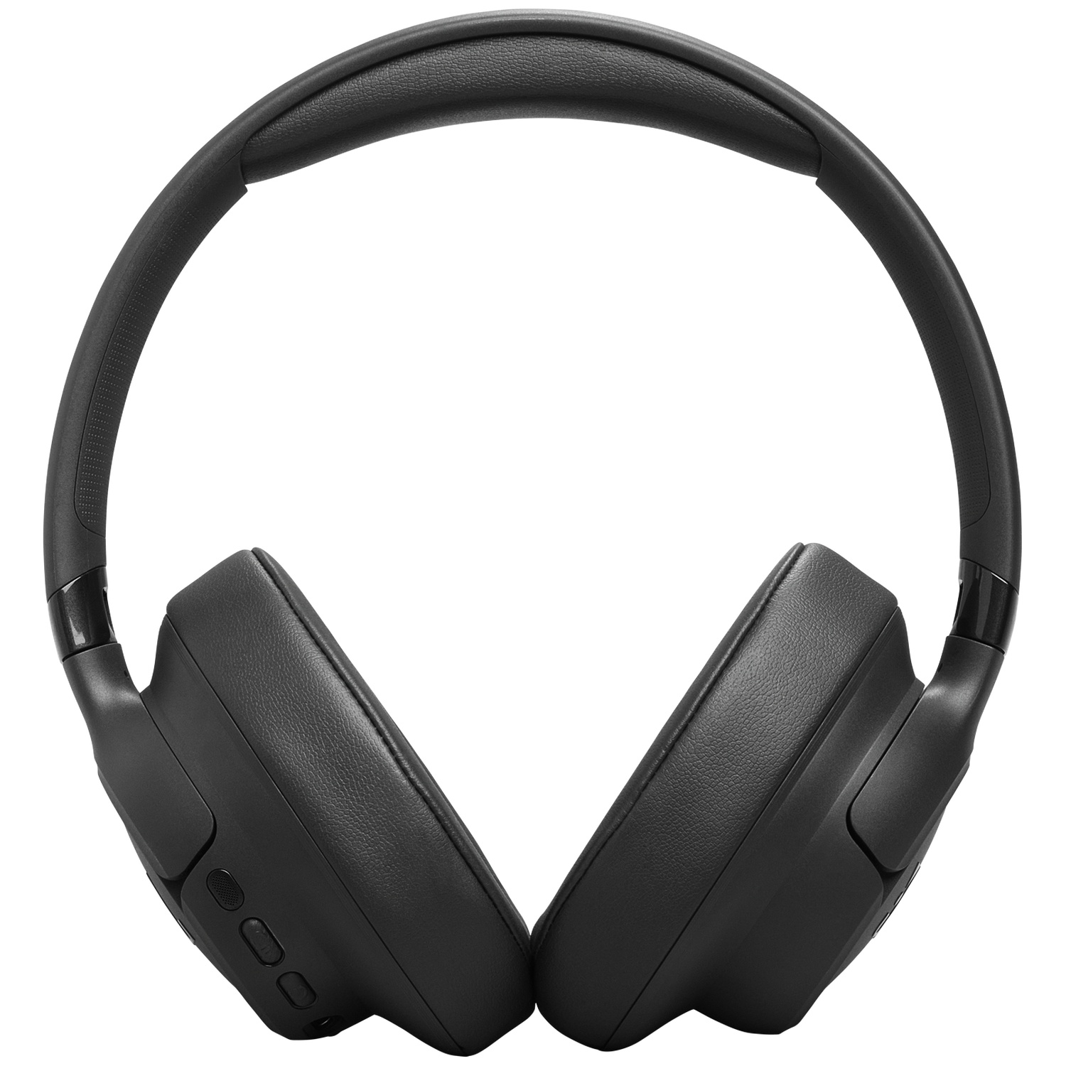 Casque noir sur fond blanc. Le casque est de type circum-auriculaire, avec un arceau rembourré et des oreillettes. Boutons visibles sur l'écouteur.