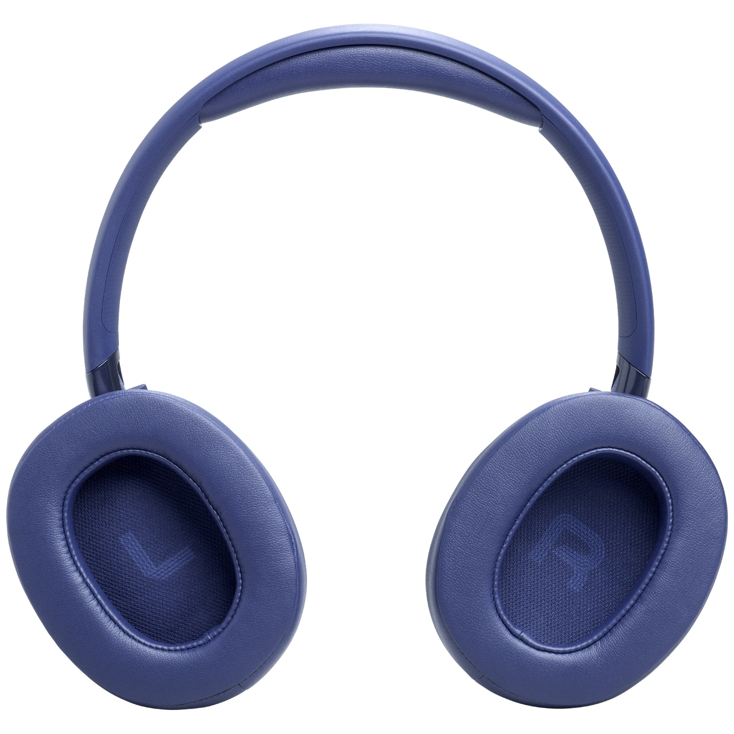 Casque audio bleu circum-auriculaire avec arceau et coussinets rembourrés. Les coussinets ont un marquage 'L' et 'R'. Fond blanc.