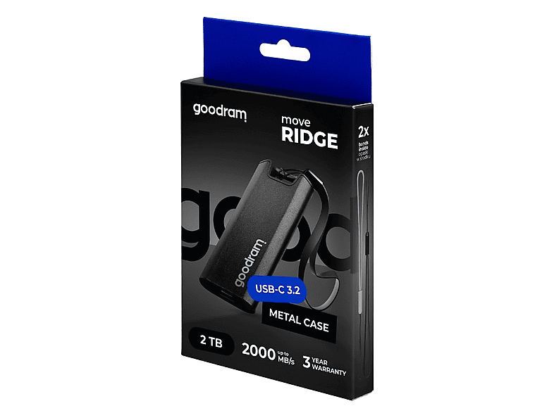 GoodRam Move Ridge SSD 2TB USB 3.2 Typ C Czarny – zdjęcie 2