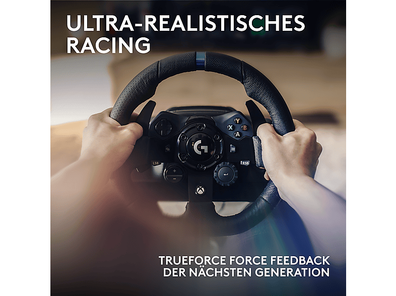 LOGITECH G G923 Trueforce Rennlenkrad + Pedale (Xbox Series X S/, Xbox One, PC), Schwarz — Foto 2 von 5