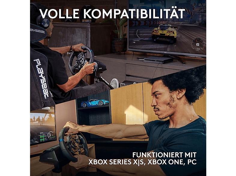LOGITECH G G923 Trueforce Rennlenkrad + Pedale (Xbox Series X S/, Xbox One, PC), Schwarz — Foto 3 von 5