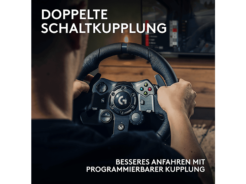 LOGITECH G G923 Trueforce Rennlenkrad + Pedale (Xbox Series X S/, Xbox One, PC), Schwarz — Foto 4 von 5