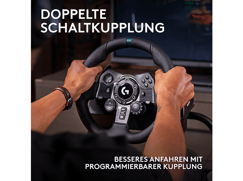LOGITECH G G923 Trueforce Rennlenkrad + Pedale (PlayStation PS5 PS4, PC), Schwarz — Foto 4 von 5
