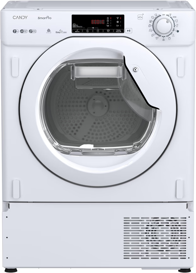 CANDY BCTD H7A2TE-S Beépíthető hőszivattyús szárítógép 7 kg, WIFI, xxl ajtó, easy case