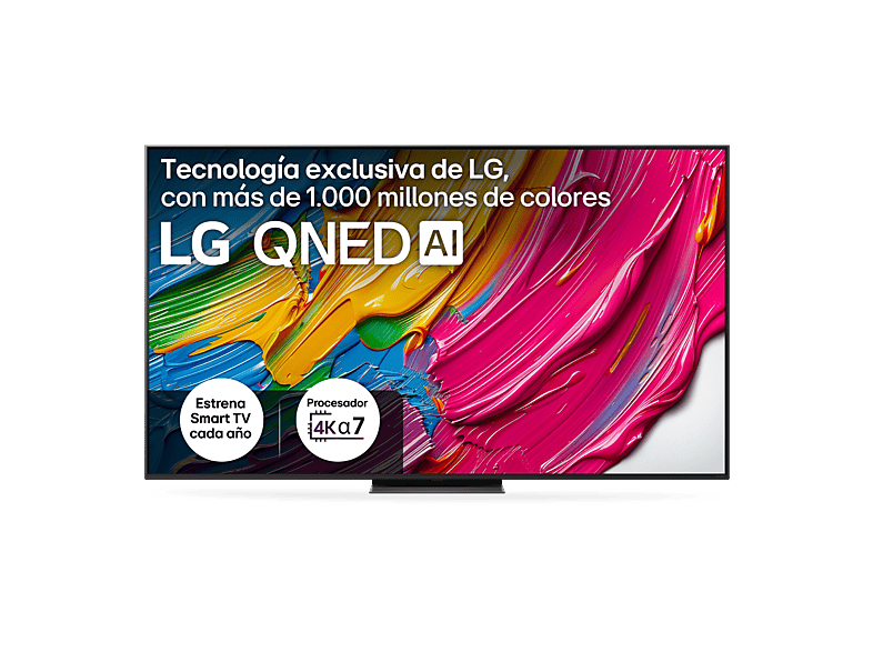 TV QNED 75" - LG 75QNED81A6A, UHD 4K, Procesador Inteligente α7 AI Processor 4K Gen8, Smart TV, DVB-T2 (H.265), Negro