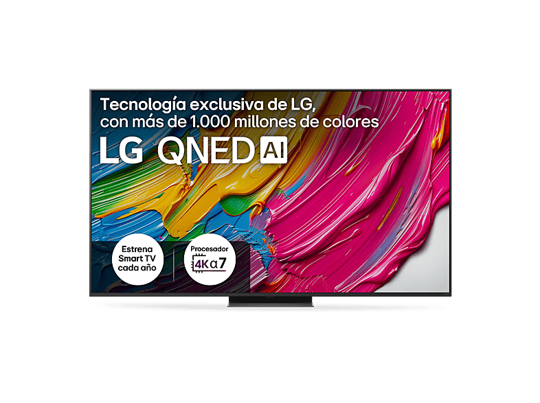 TV QNED 65" - LG 65QNED81A6A, UHD 4K, Procesador Inteligente α7 AI Processor 4K Gen8, Smart TV, DVB-T2 (H.265), Negro
