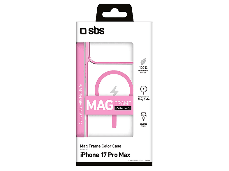 Etui SBS Mag Frame Color Case do iPhone 17 Pro Max TEMAGCOLIP1769P Różowy – zdjęcie 2