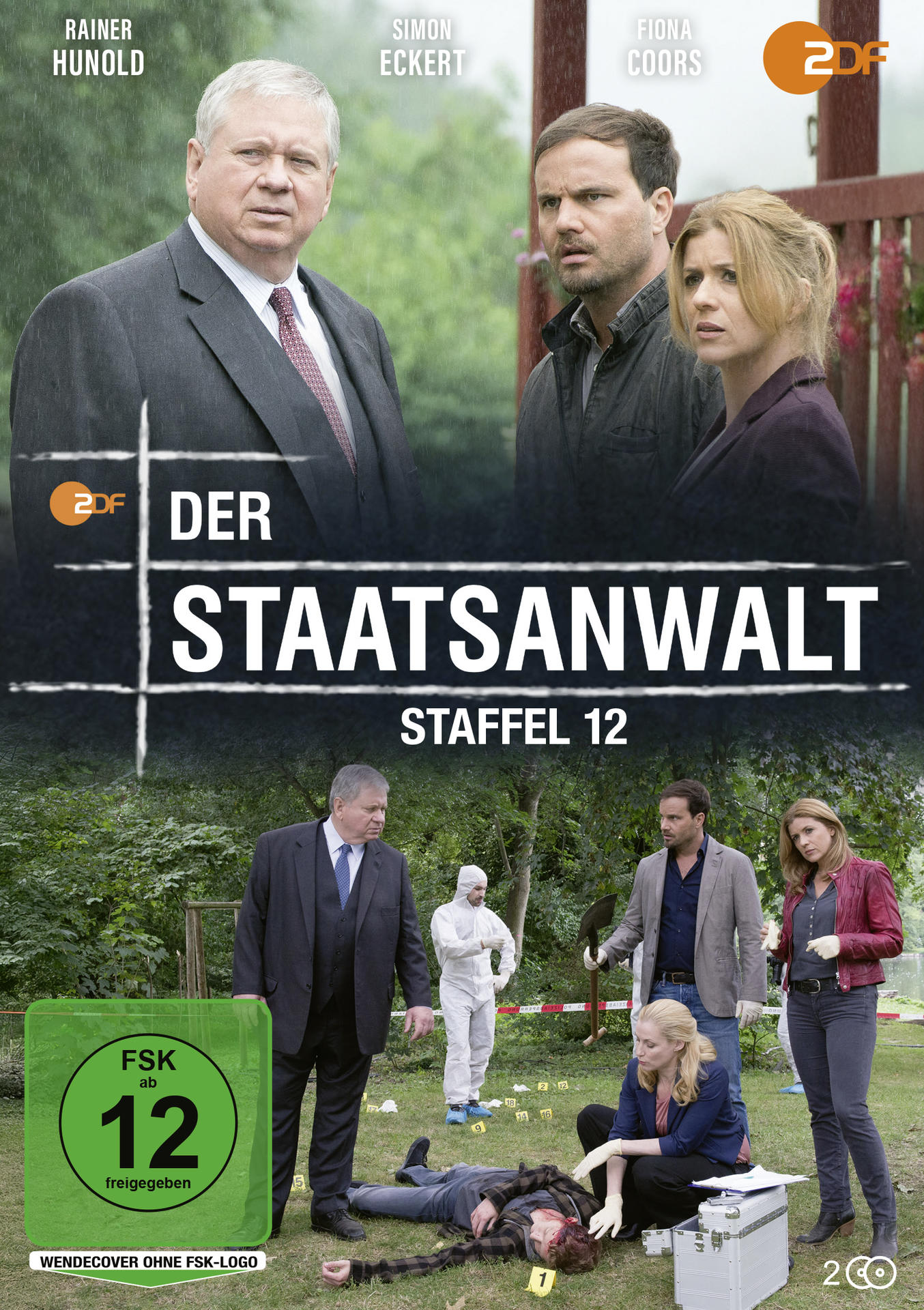 Poster der TV-Serie "Der Staatsanwalt". Enthält Schauspieler und einen Tatort mit einer Leiche. Grüne FSK-Bewertung sichtbar.