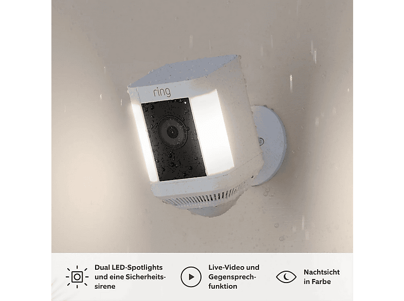 ring Spotlight Cam Plus, Überwachungskamera (Anzahl Kameras: 1, für Außen, Nachtsichtfunktion, Akkubetrieb, HD, Weiß) — Foto 2 von 5