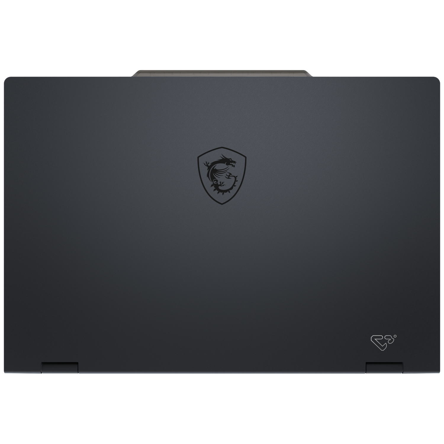 A closed dark gray laptop with the MSI logo. The laptop is on a white background.