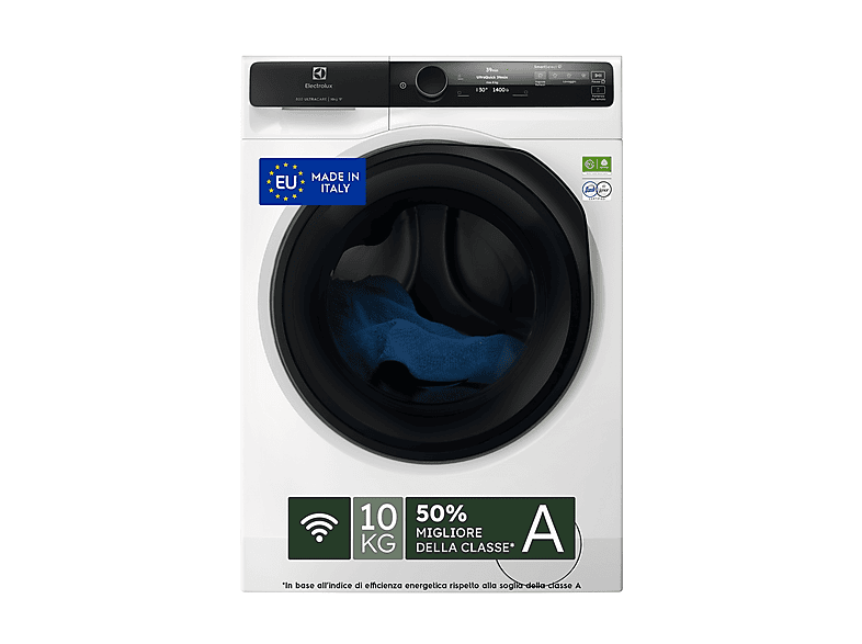 Electrolux Ew8F710Y5 Lavatrice, Caricamento frontale, 10 kg, 17 programmi, Profondità 63,6 cm, Bianco, livello rumorosità centrifuga 72 dB(A), Classe