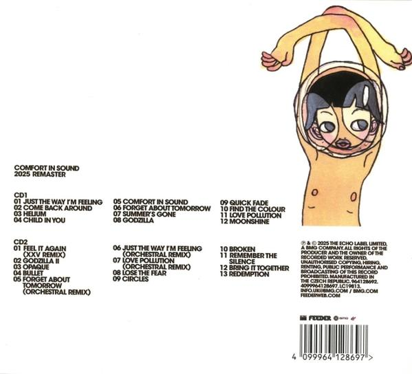 Albumcover. Cartoonfigur in einem Helm. Titel und Titelliste in Textform.