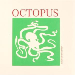 Weiße Oktopus-Illustration auf einem grünen Quadrat mit rotem "OCTOPUS"-Text darüber und "NEWTON FALLNER"-Text.