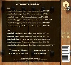 CD-Hülle mit Text über Händels Sonaten, Namen der Interpreten und braunem Holz-Hintergrund.