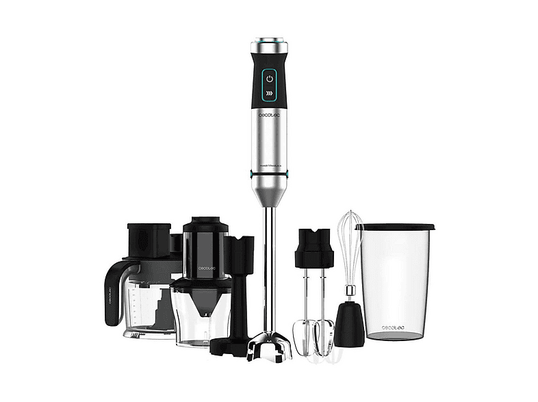 FRULLATORE AD IMMERSIONE CECOTEC PowerTitanBlk1500XLTotMix, Potenza 1500 W, Caraffa da 0.8 l, 1 velocità, Plastica, Rivestimento in titanio nero, Inox Black