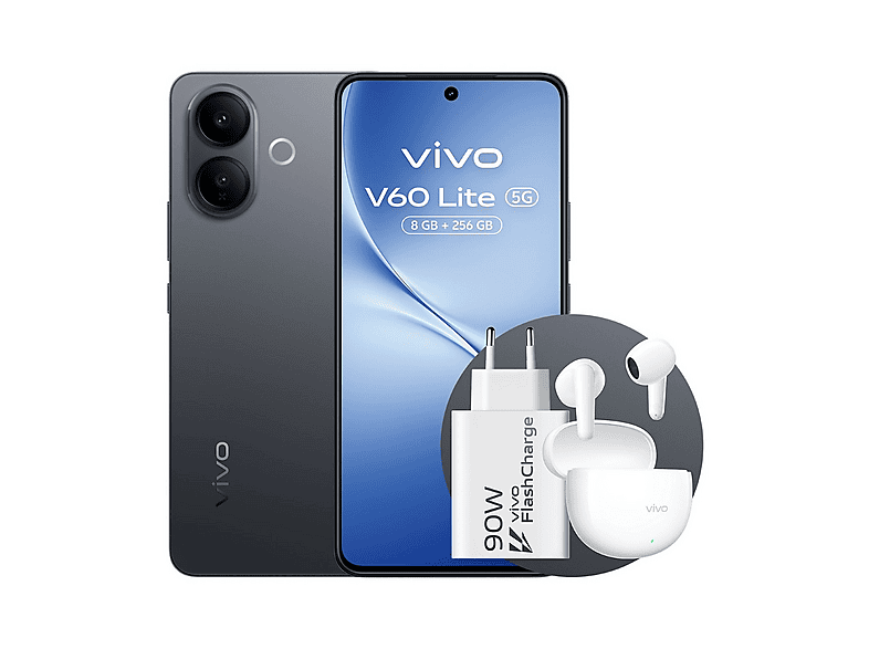 vivo V60 Lite Special Pack, 256 GB, Black Smartphone
