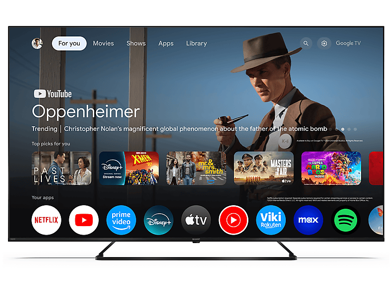 Telewizor QLED SHARP 65HP6465E 65" 4K Google TV Dolby Vision Czarny – zdjęcie 2