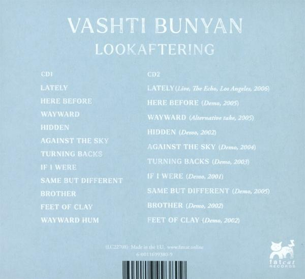 Albumcover mit dem Titel 'Vashti Bunyan Lookaftering' und einer Trackliste.