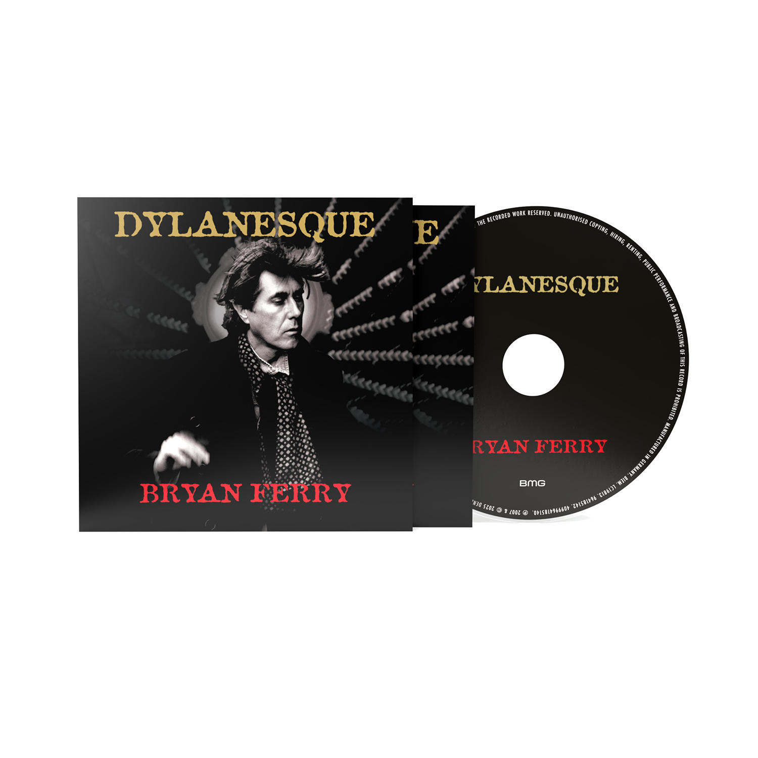 CD-Cover mit Bryan Ferry. Das Album trägt den Titel 'Dylanesque'. Die CD ist schwarz mit weißem Text. Das Cover zeigt ein Foto von Ferry.