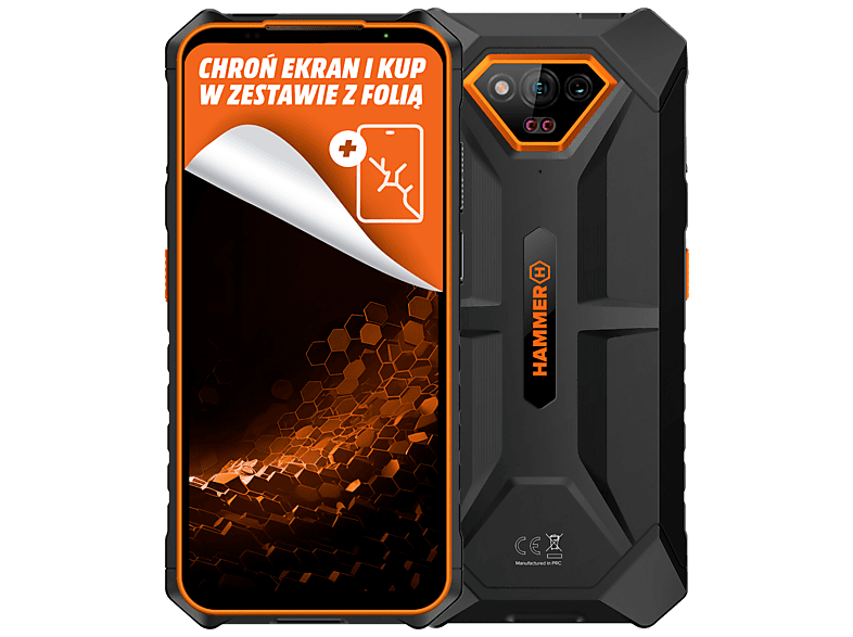 Smartfon myPhone Hammer Iron V 6/64GB Czarno-pomarańczowy (IRON V Orange)