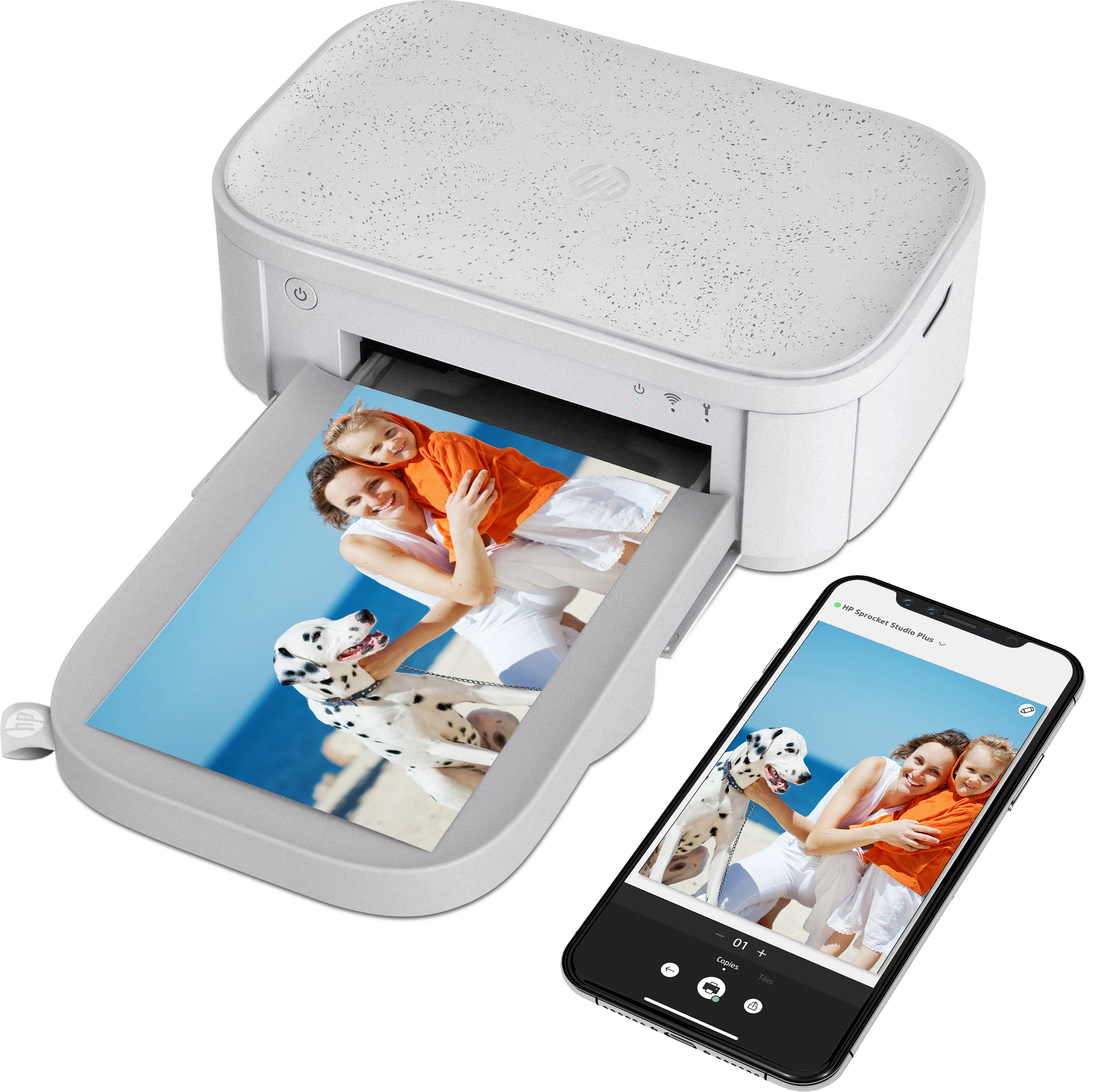 HP Sprocket Studio Plus fotónyomtató 4x6 hüvelykes fehér, 90 mp/kép, Felbontás: 300 dpi, BT