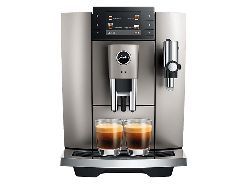 Jura E8 (ED) Kaffeevollautomat (Midnight Silver, P.A.G.2, 15 bar, externer Milchbehälter)