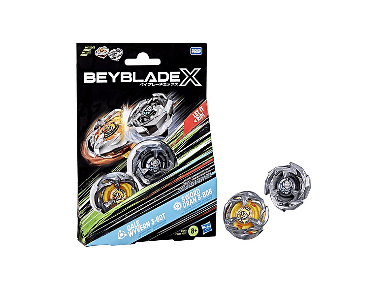 Hasbro Beyblade X - Trottola da Combattimento BBX Gale Wyvern e Sword Dran Trottole DA Combattimento