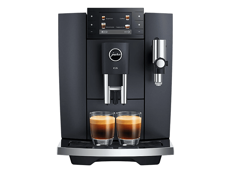 Jura E8 (ED) Kaffeevollautomat (Cosmic Black, P.A.G.2, 15 bar, externer Milchbehälter)