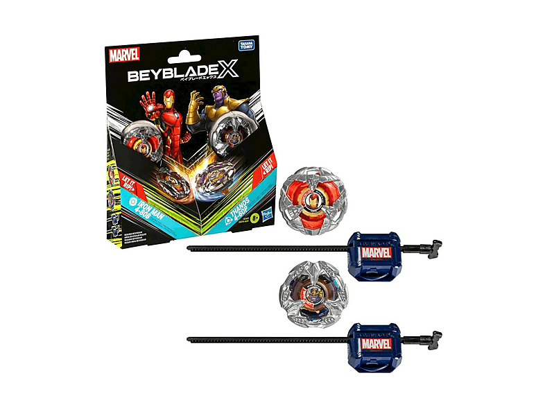 Hasbro Beyblade X - Marvel Trottole da Combattimento Iron Man vs Thanos