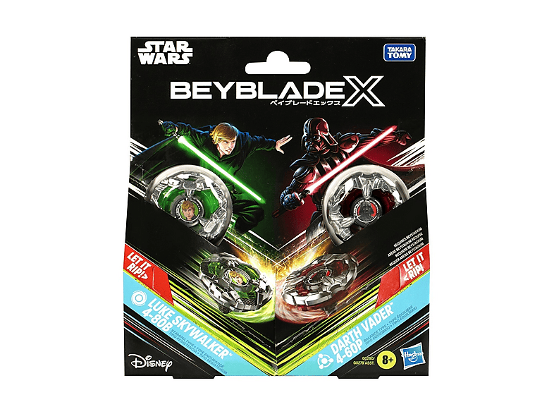 Hasbro Beyblade X - Star Wars Trottole da Combattimento Luke Skywalker vs Darth Vader