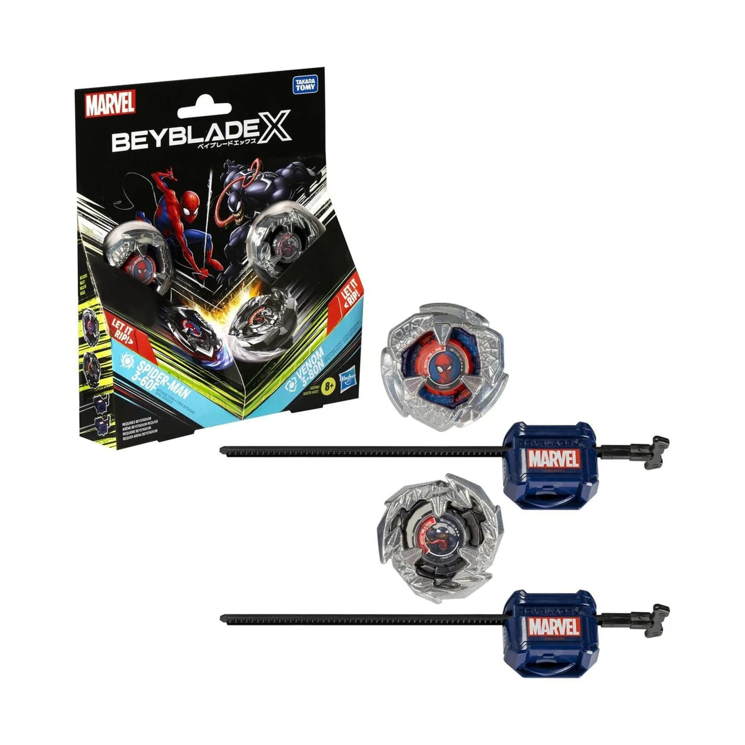 Hasbro Beyblade X - Marvel Trottole da Combattimento SpiderMan vs Venom