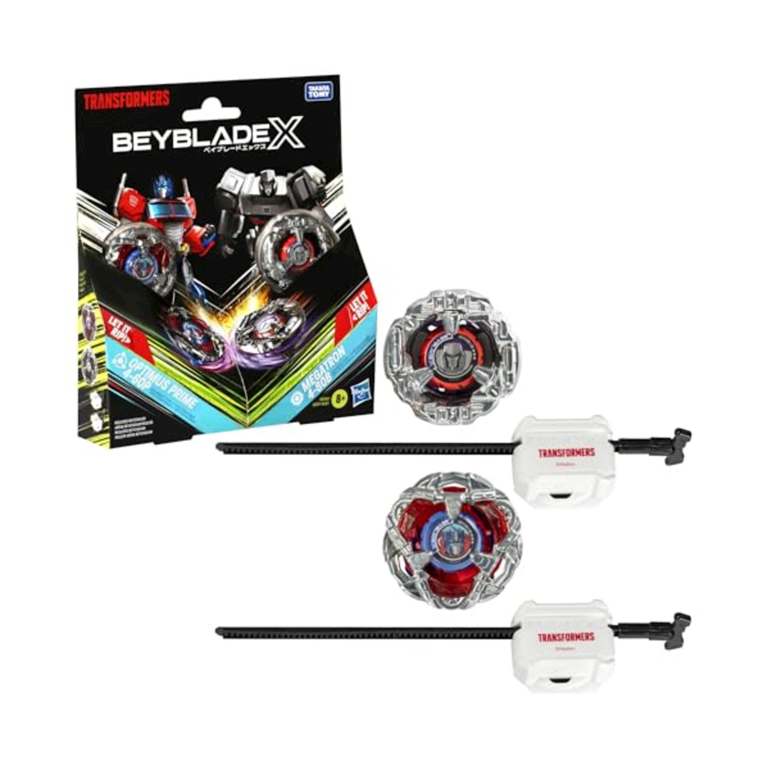 Hasbro Beyblade X - Transformers Trottole da Combattimento Optimus Prime vs Megatron