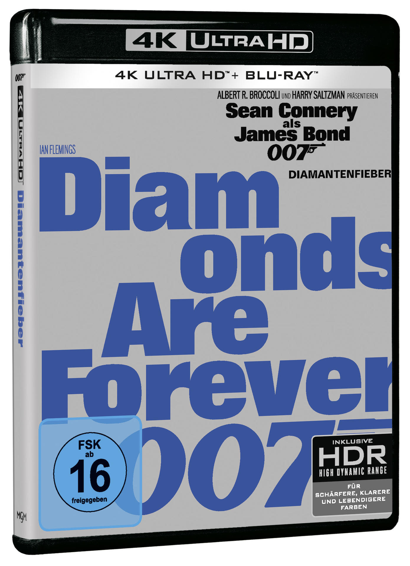 Filmcover für Diamantenfieber. Mit Sean Connery als James Bond. Enthält 4K Ultra HD und HDR.
