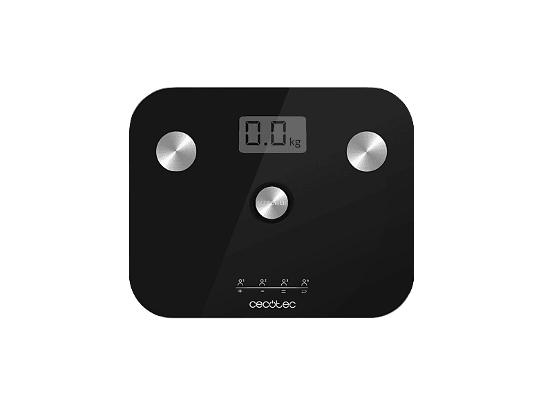 Báscula inteligente - Cecotec Surface Precision EcoPower 10100 Full Healthy Black, Peso máximo 180 kg, Negro