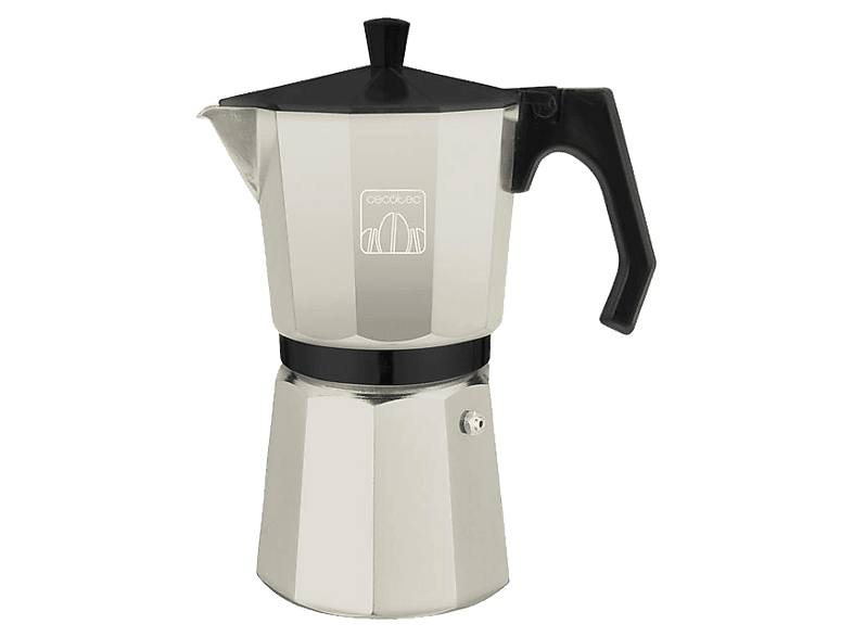 Cafetera tradicional - Cecotec Cumbia Mokclassic 1200 Beige, 775 ml, 12 tazas, Válvula de seguridad, Filtro acero inoxidable, Aluminio, Beige