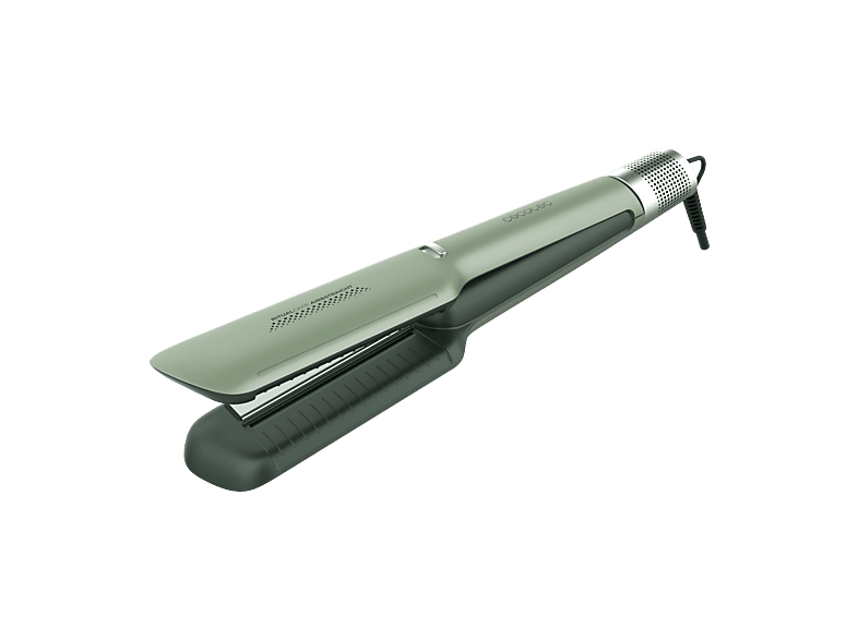 Plancha de pelo - Cecotec Air Lisse Olive, Cerámica, 600W, 230 °C, Motor BLDC, 3 temperaturas, velocidades, Tecnología Iónica, Verde