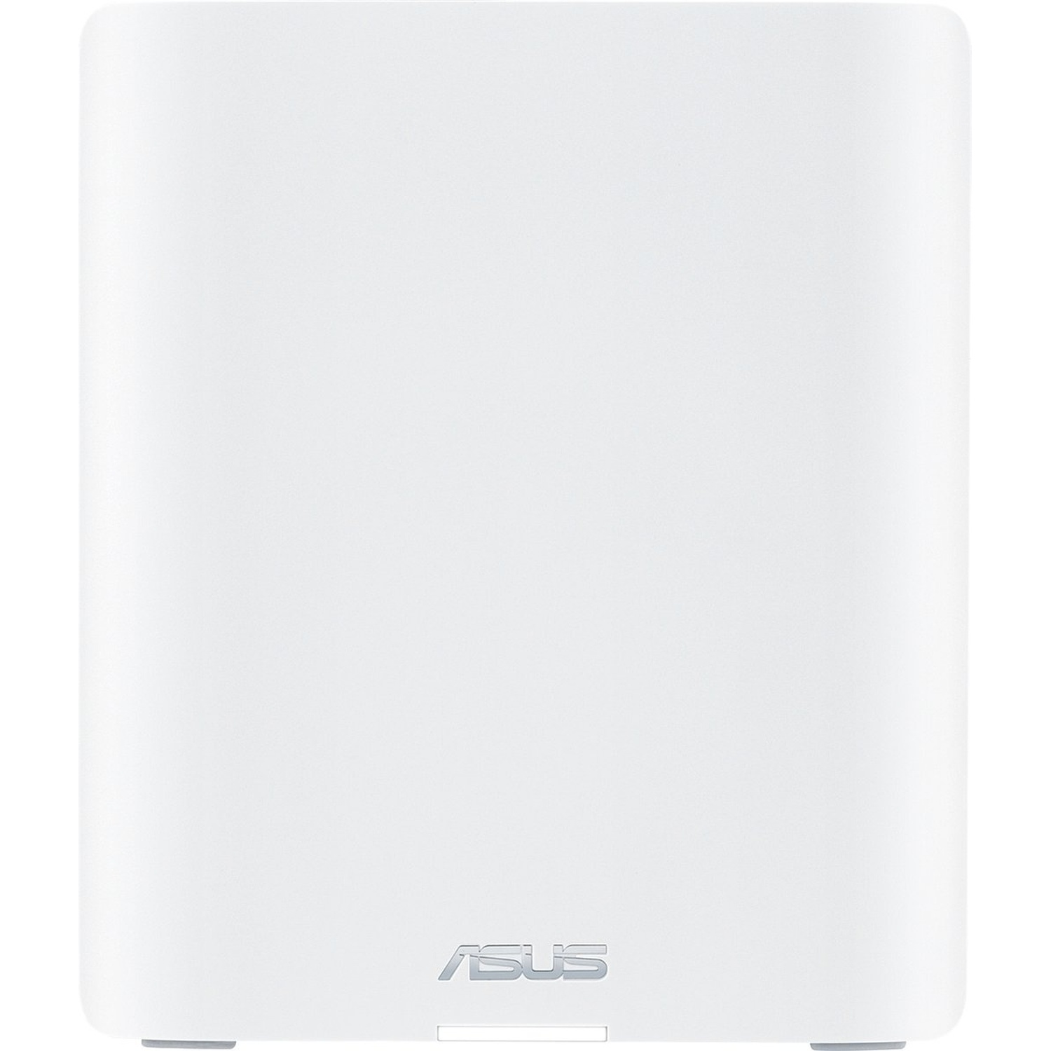 Un appareil ASUS blanc avec des coins arrondis. Le logo ASUS est en bas. L'appareil est rectangulaire et a une surface lisse.