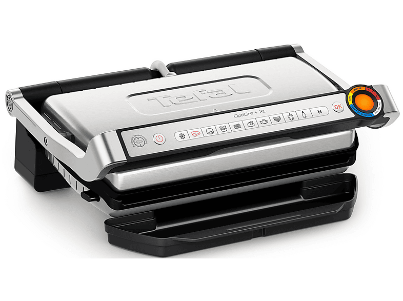 Tefal GC727D OptiGrill+ XL, Intelligenter Kontaktgrill, Farbindikator, 2000 Watt