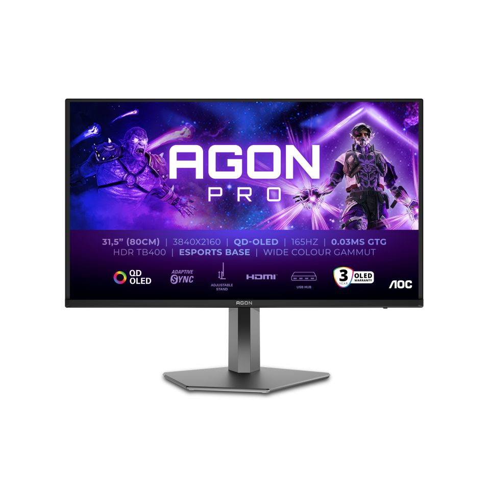 AOC AG326UD 31,5'' Sík 4K 165 Hz 16:9 QD-OLED Gamer Monitor