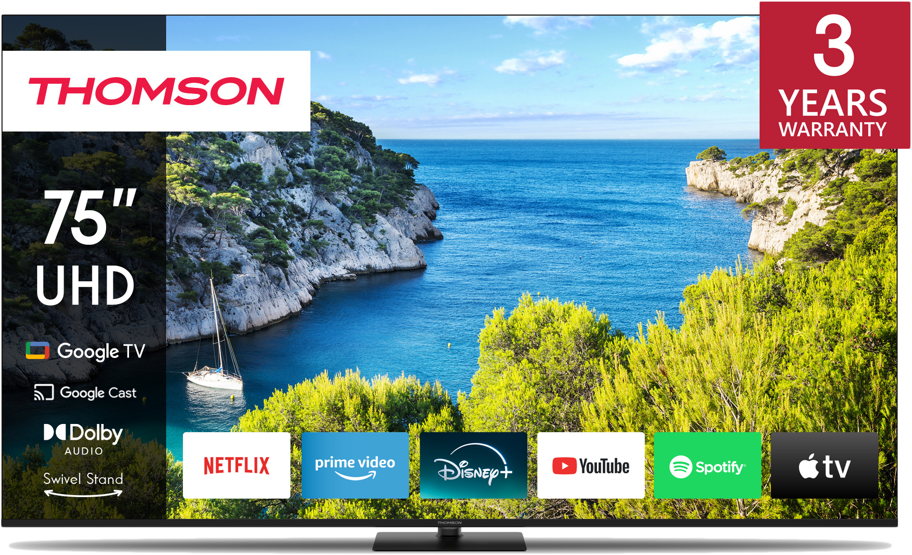THOMSON 75UG5C14 Smart Google TV, 4K UHD, 187 cm