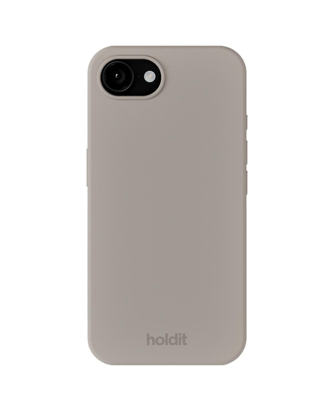 Eine beige Handyhülle mit Kameraausschnitt und dem Markennamen 'holdit' unten. Die Hülle befindet sich auf weißem Hintergrund.