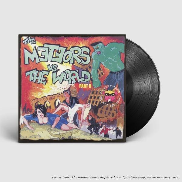 Album borítója képregény stílusban. Egy zöld szörny és emberek harcolnak. Az album címe: 'The Meteors vs The World'.