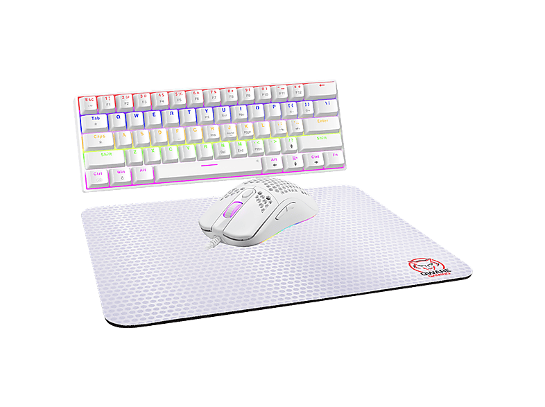 Qware Gaming Bundel - El Paso Bedraad Gamingtoetsenbord En -muis Wit afbeelding