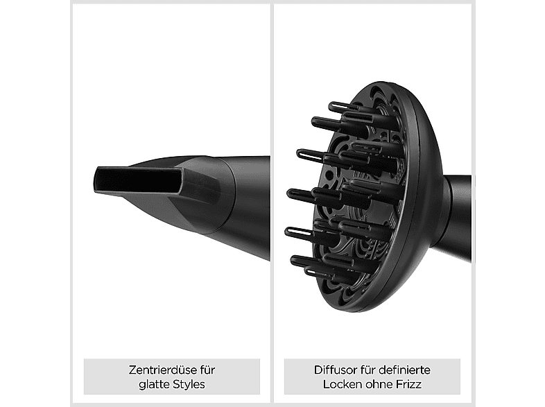 Babyliss Turbo Smooth 2200 D572DE Haartrockner Schwarz/Silber (2200 Watt) — Foto 2 von 4