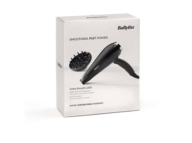 Babyliss Turbo Smooth 2200 D572DE Haartrockner Schwarz/Silber (2200 Watt) — Foto 4 von 4