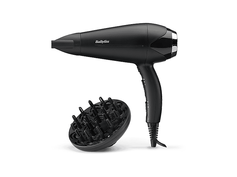 Babyliss Turbo Smooth 2200 D572DE Haartrockner Schwarz/Silber (2200 Watt)